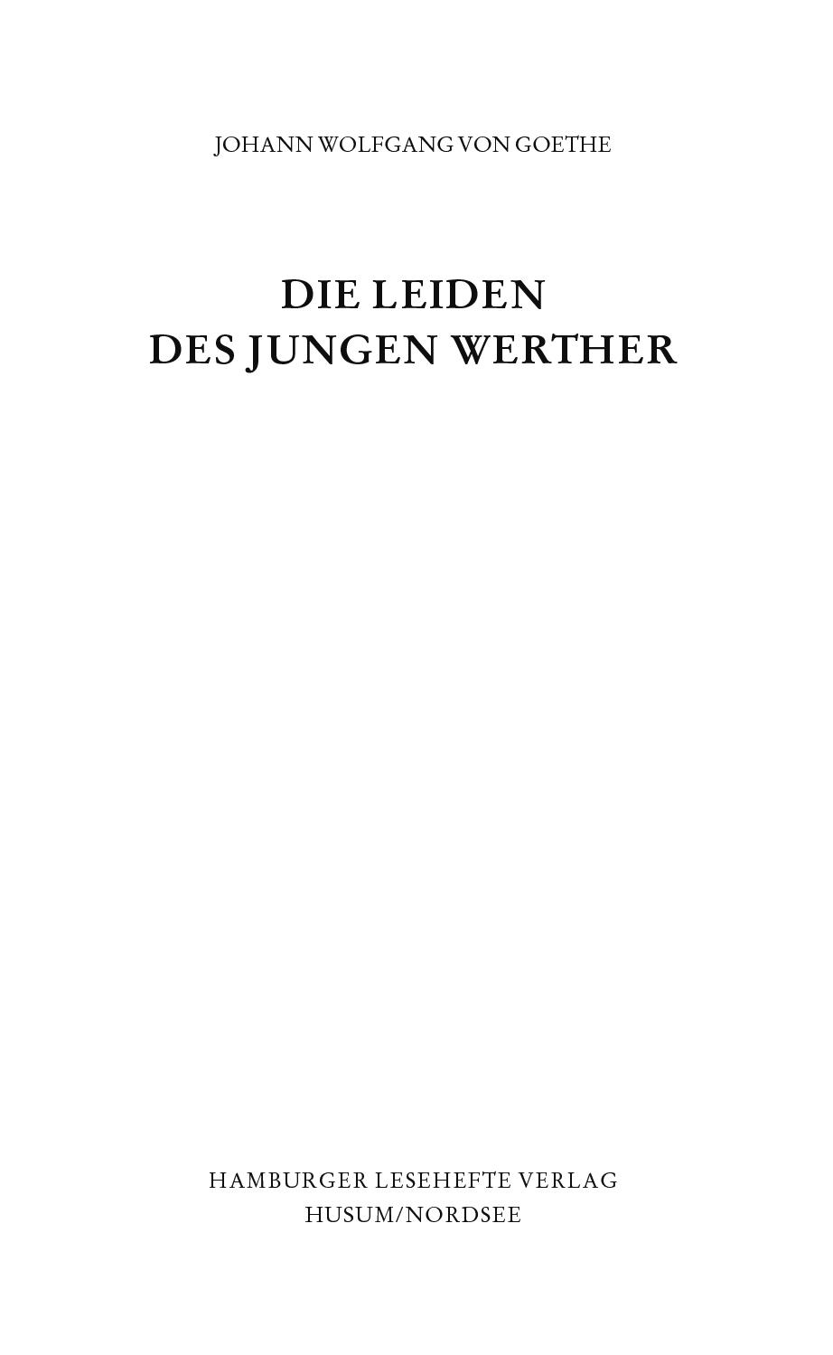 Beispielinhalt (Bild) Die Leiden des jungen Werther