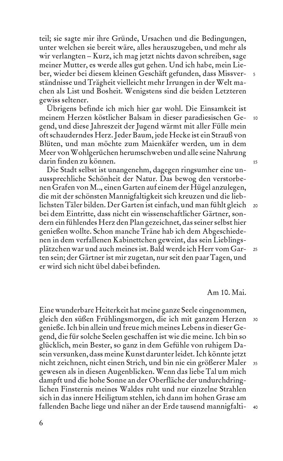 Beispielinhalt (Bild) Die Leiden des jungen Werther