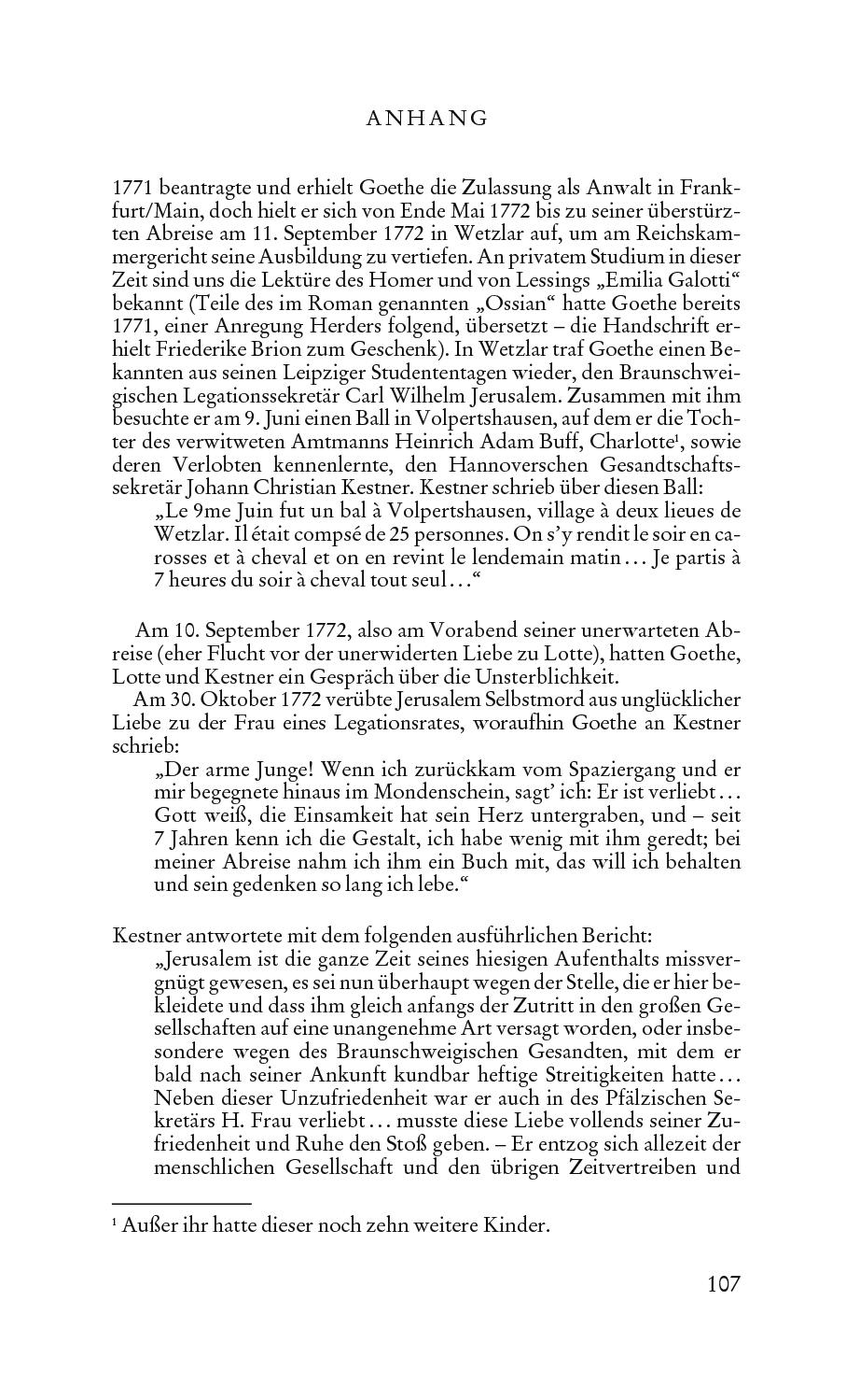 Beispielinhalt (Bild) Die Leiden des jungen Werther