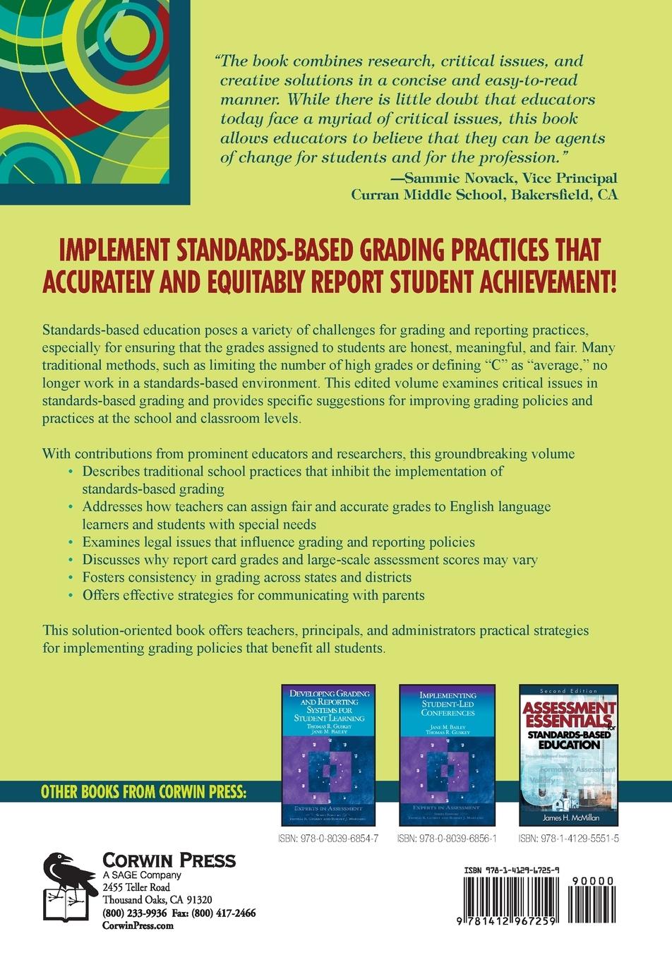 Rückseitencover Practical Solutions for Serious Problems in Standards-Based Grading