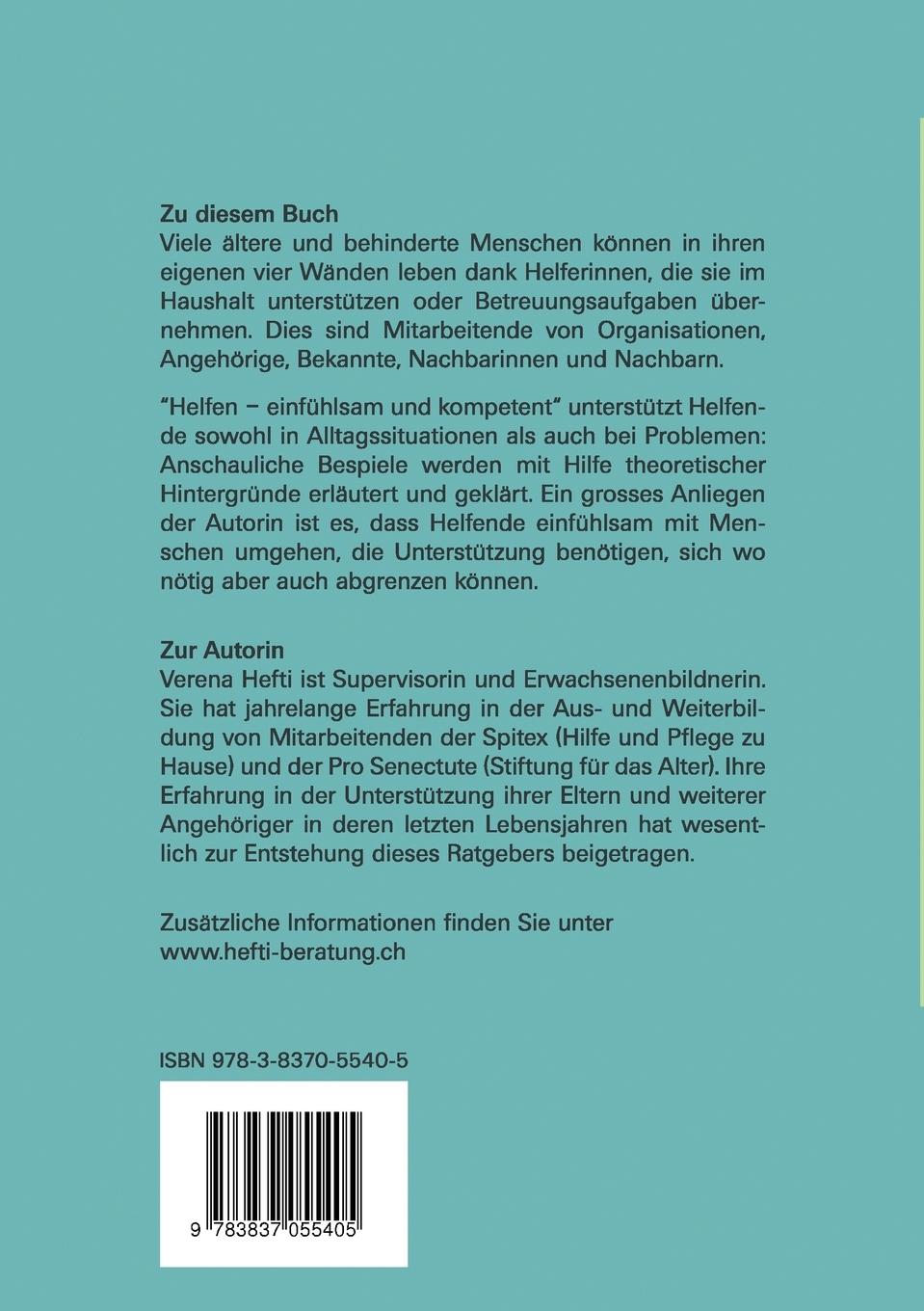 Rückseitencover Helfen - einfühlsam und kompetent