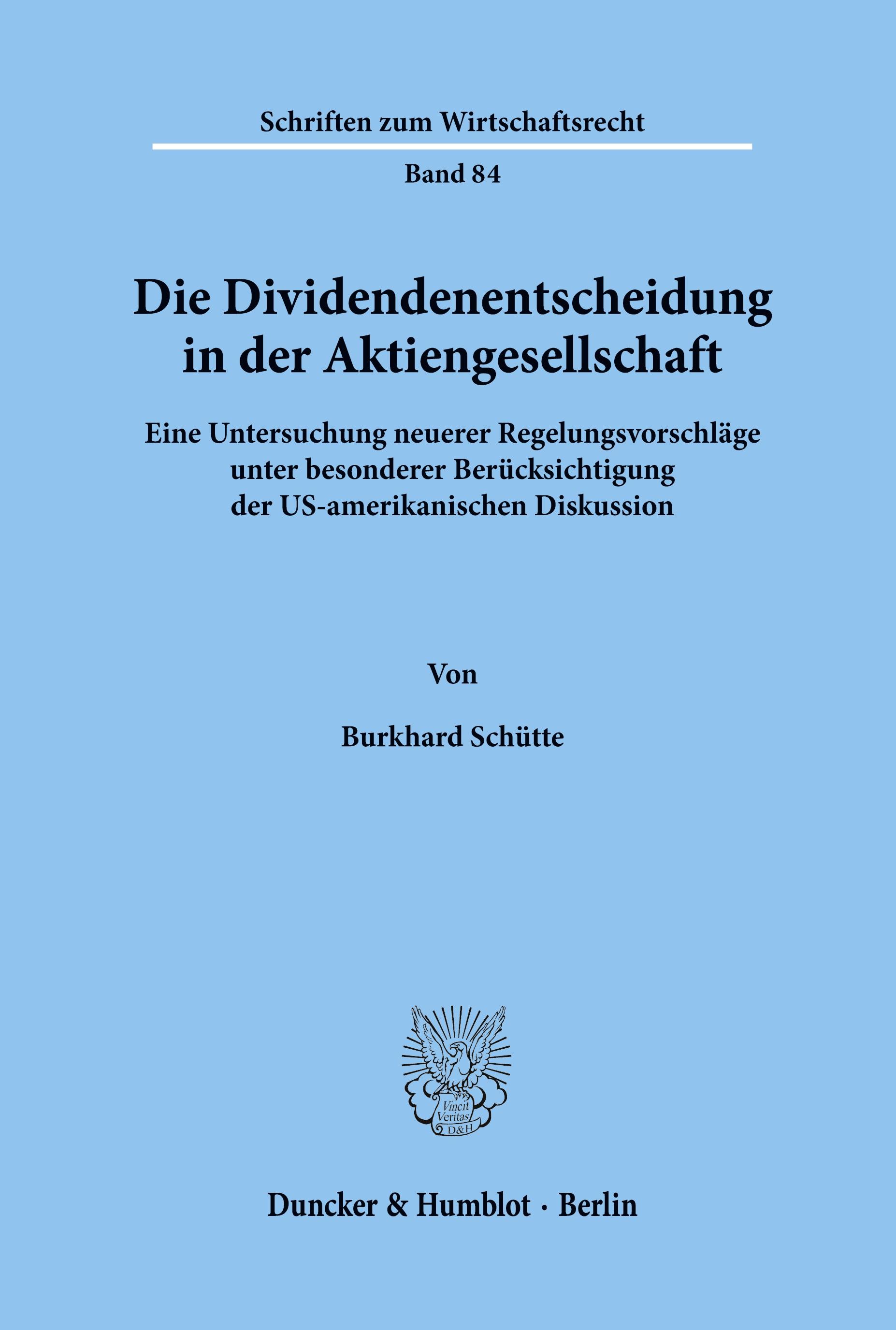 Vorderes Coverbild Die Dividendenentscheidung in der Aktiengesellschaft.