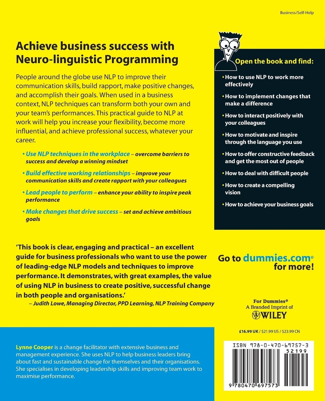 Rückseitencover Business Nlp for Dummies