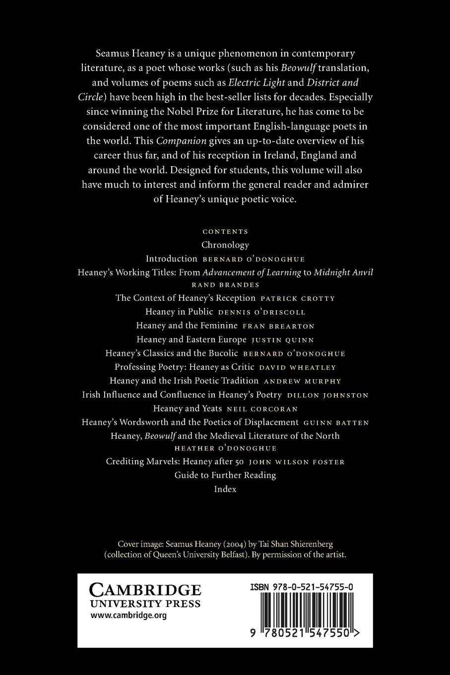 Rückseitencover The Cambridge Companion to Seamus Heaney