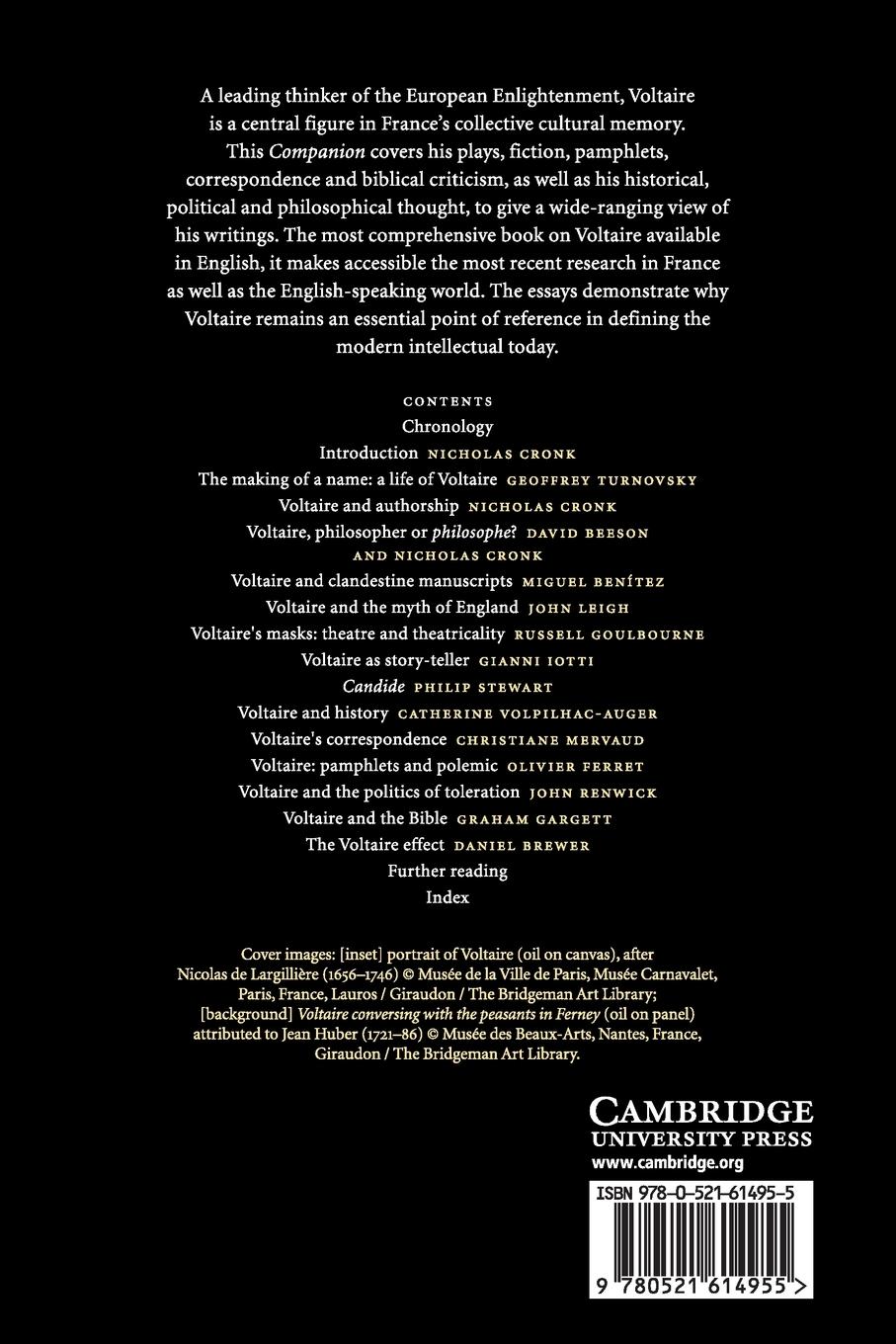 Rückseitencover The Cambridge Companion to Voltaire