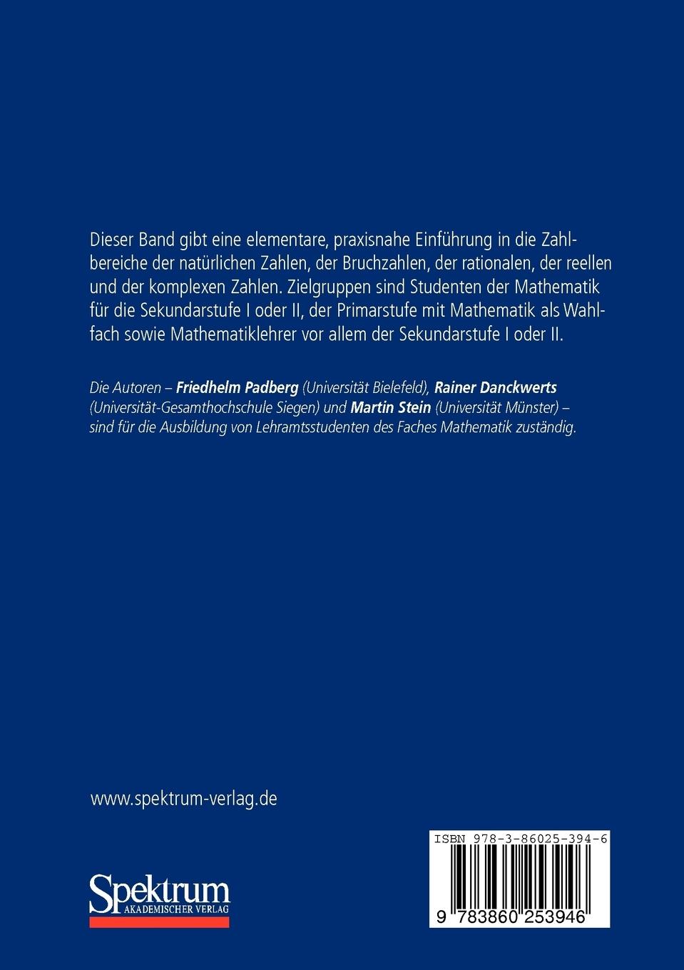 Rückseitencover Zahlbereiche