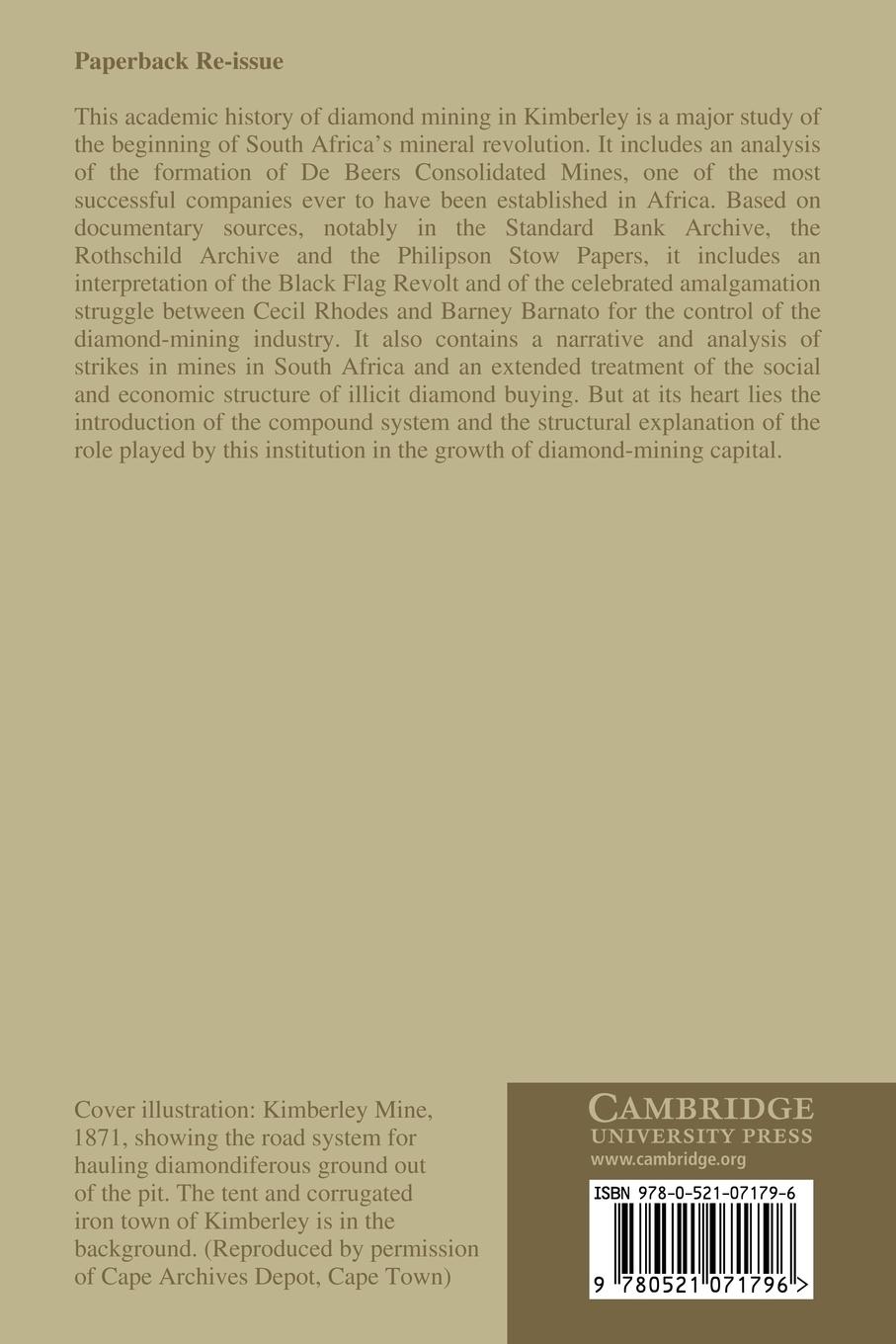 Rückseitencover Capital and Labour on the Kimberley Diamond Fields, 1871 1890