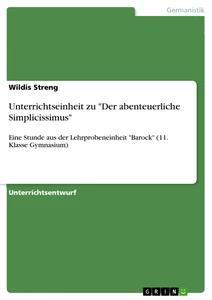 Vorderes Coverbild Unterrichtseinheit zu "Der abenteuerliche Simplicissimus"
