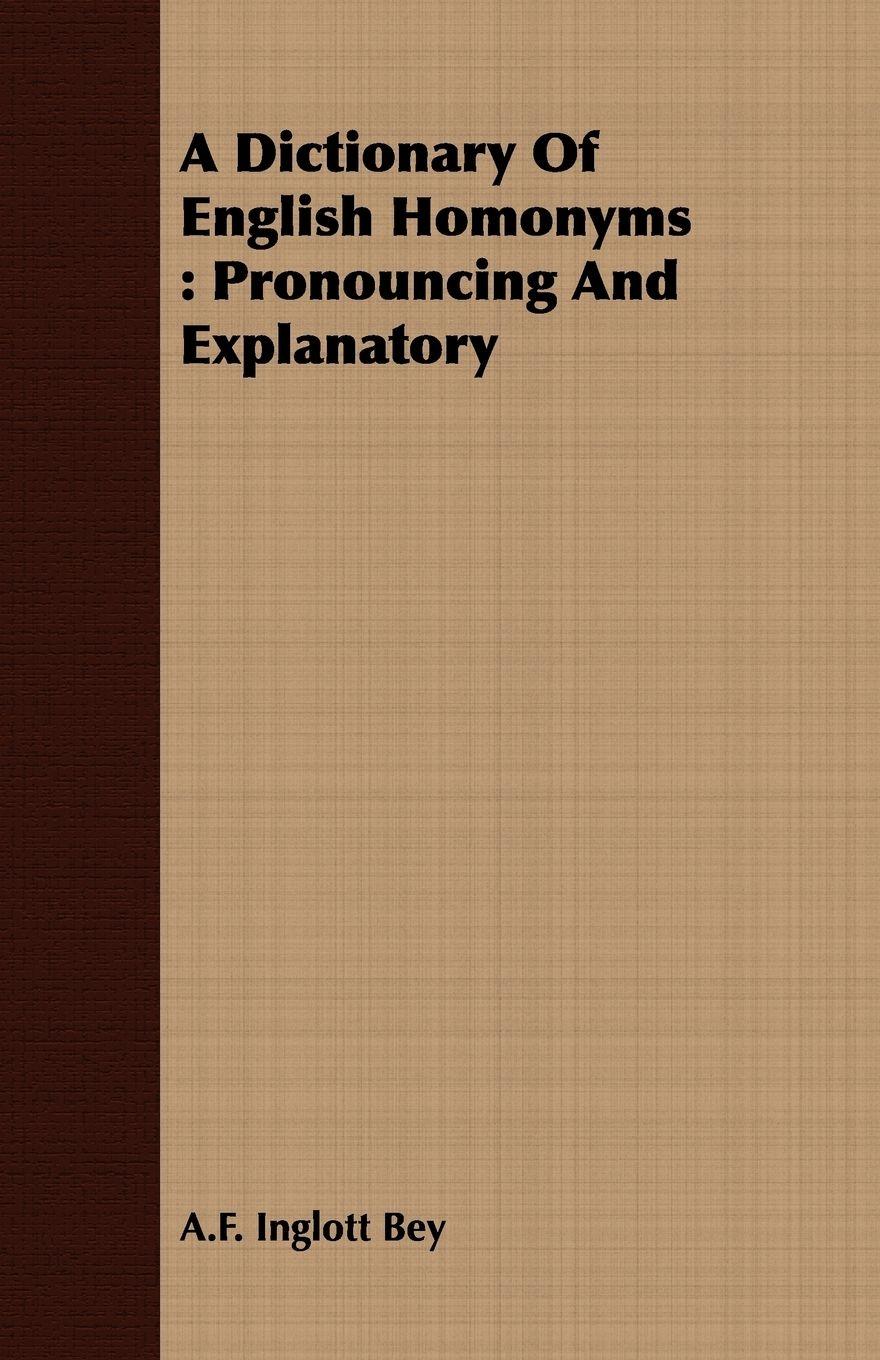 Vorderes Coverbild A Dictionary Of English Homonyms