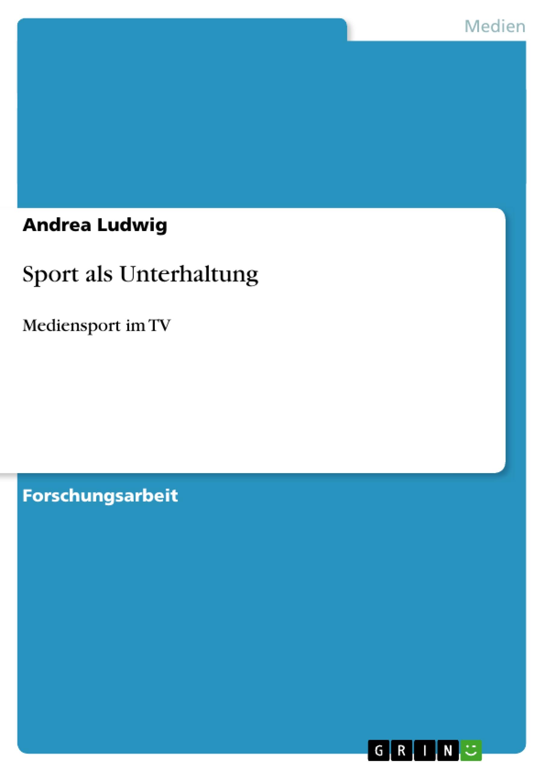 Vorderes Coverbild Sport als Unterhaltung