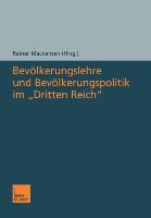 Vorderes Coverbild Bevölkerungslehre und Bevölkerungspolitik im "Dritten Reich"