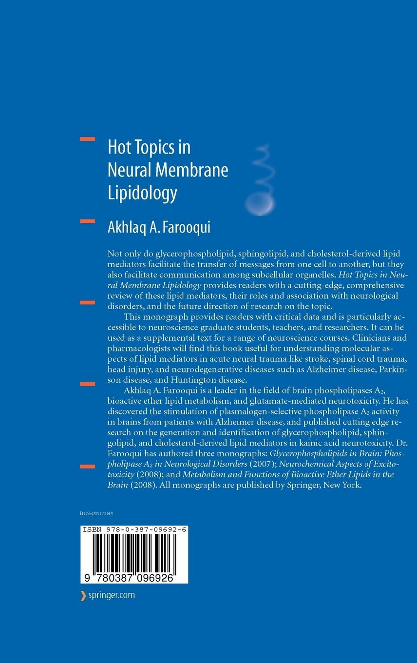 Rückseitencover Hot Topics in Neural Membrane Lipidology