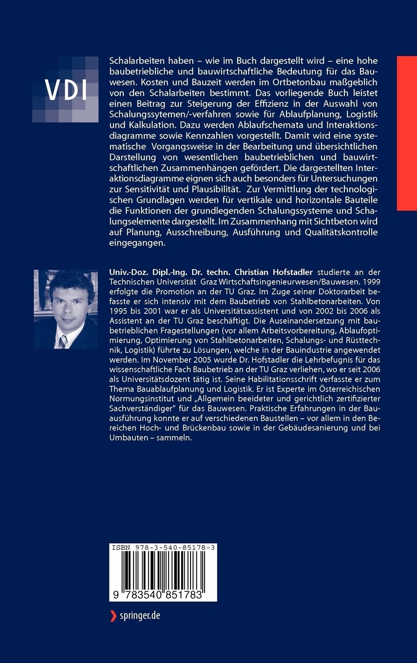 Rückseitencover Schalarbeiten