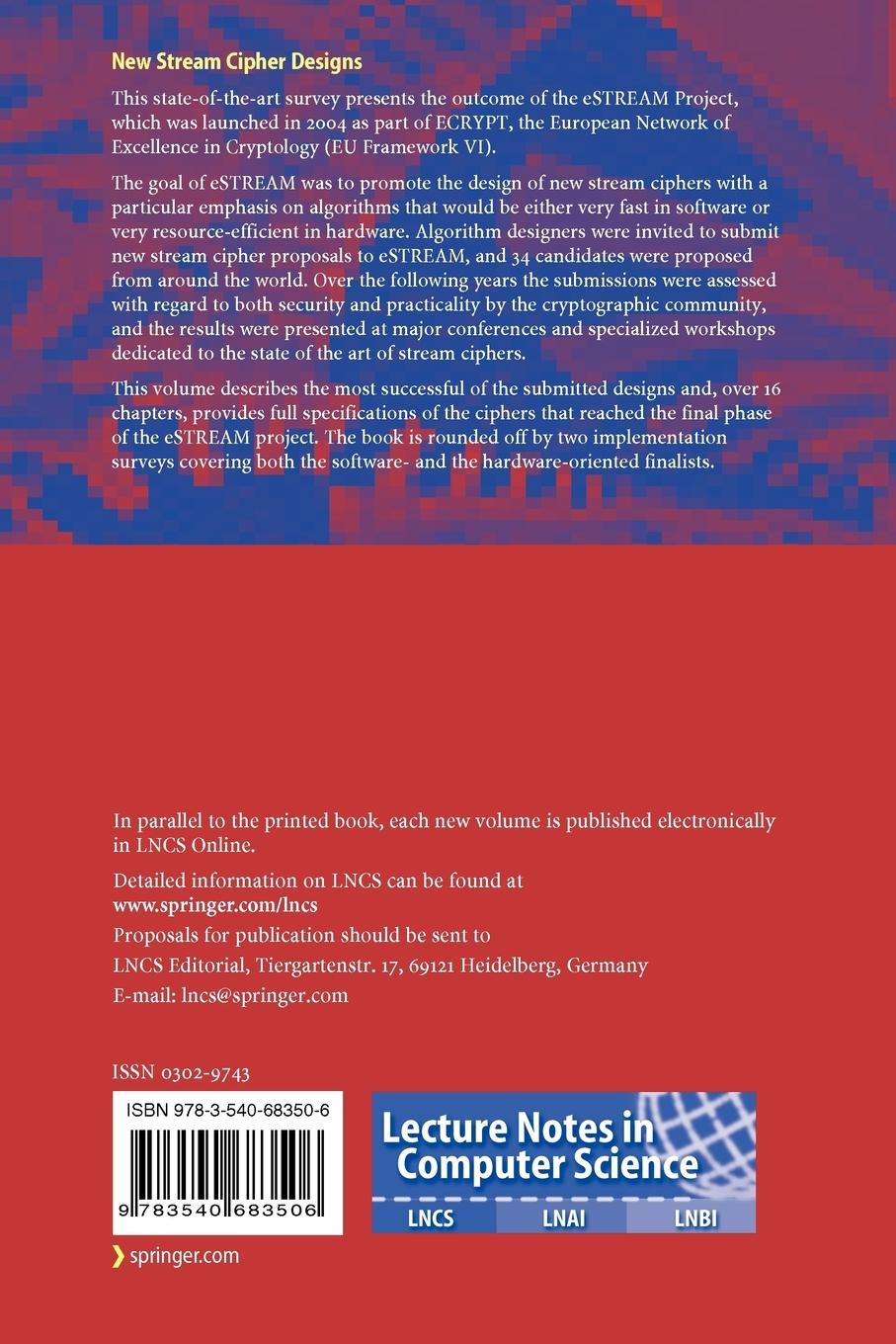 Rückseitencover New Stream Cipher Designs