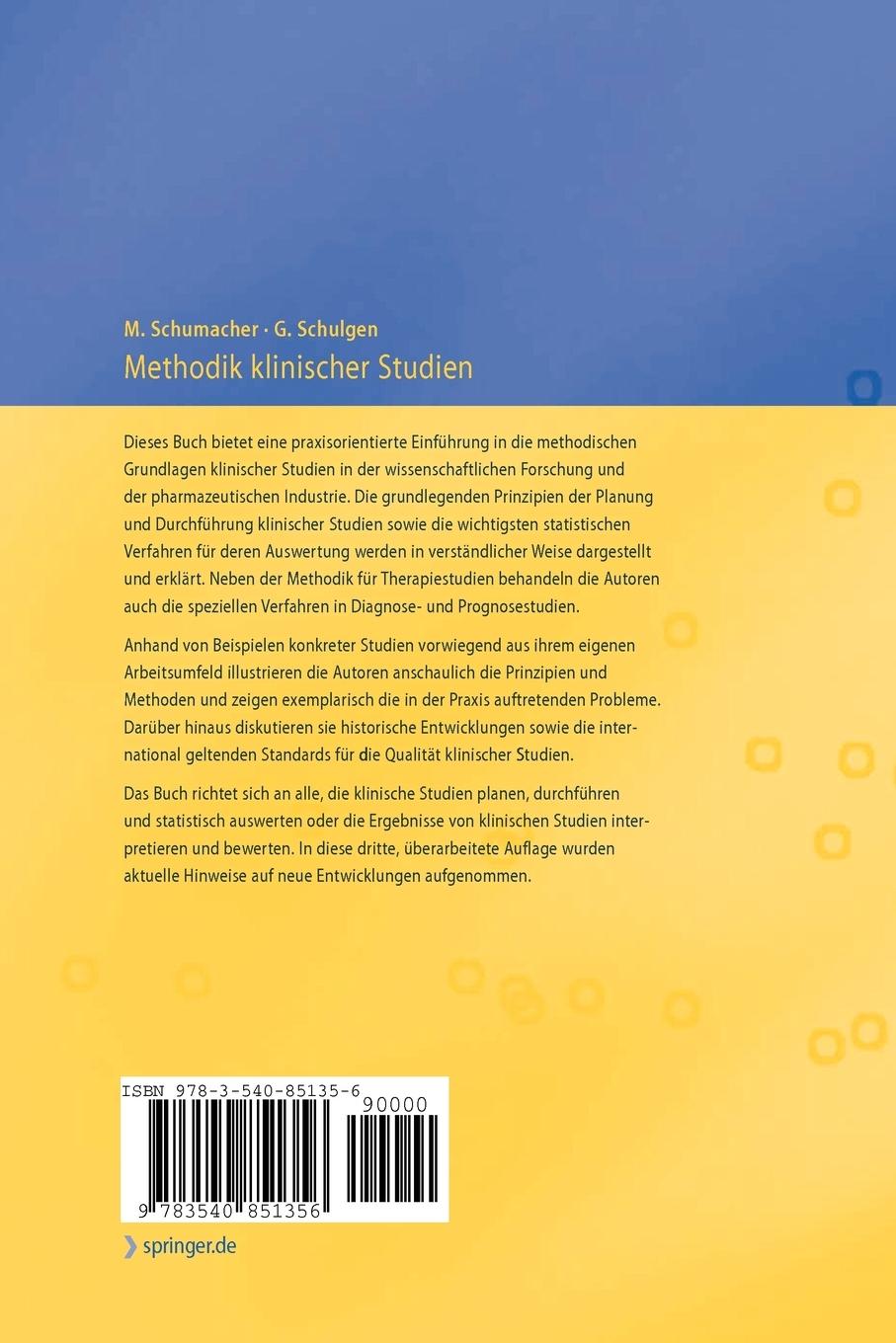 Rückseitencover Methodik klinischer Studien