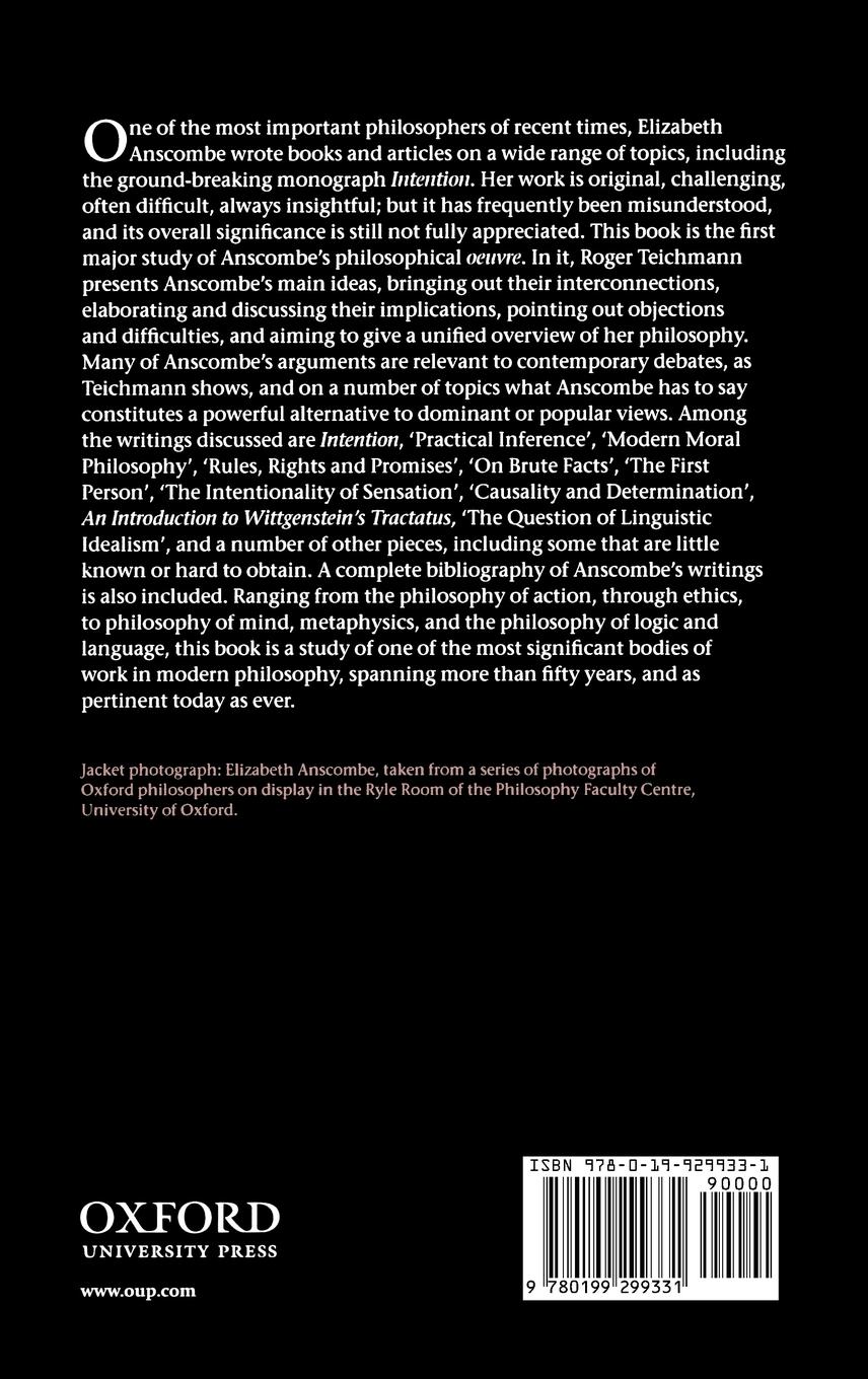 Rückseitencover The Philosophy of Elizabeth Anscombe