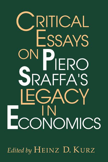 Vorderes Coverbild Critical Essays on Piero Sraffa's Legacy in Economics