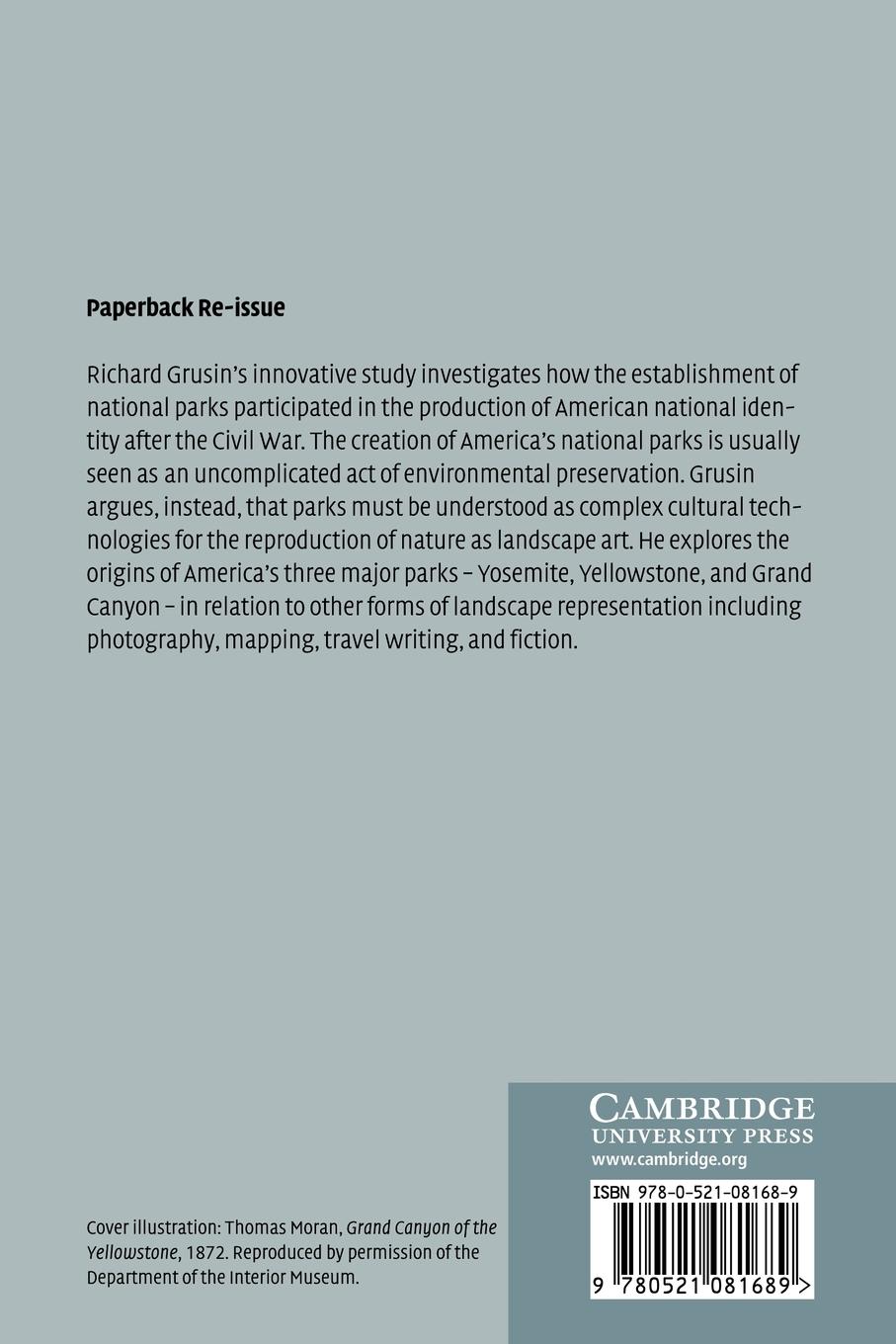 Rückseitencover Culture, Technology, and the Creation of America's National Parks