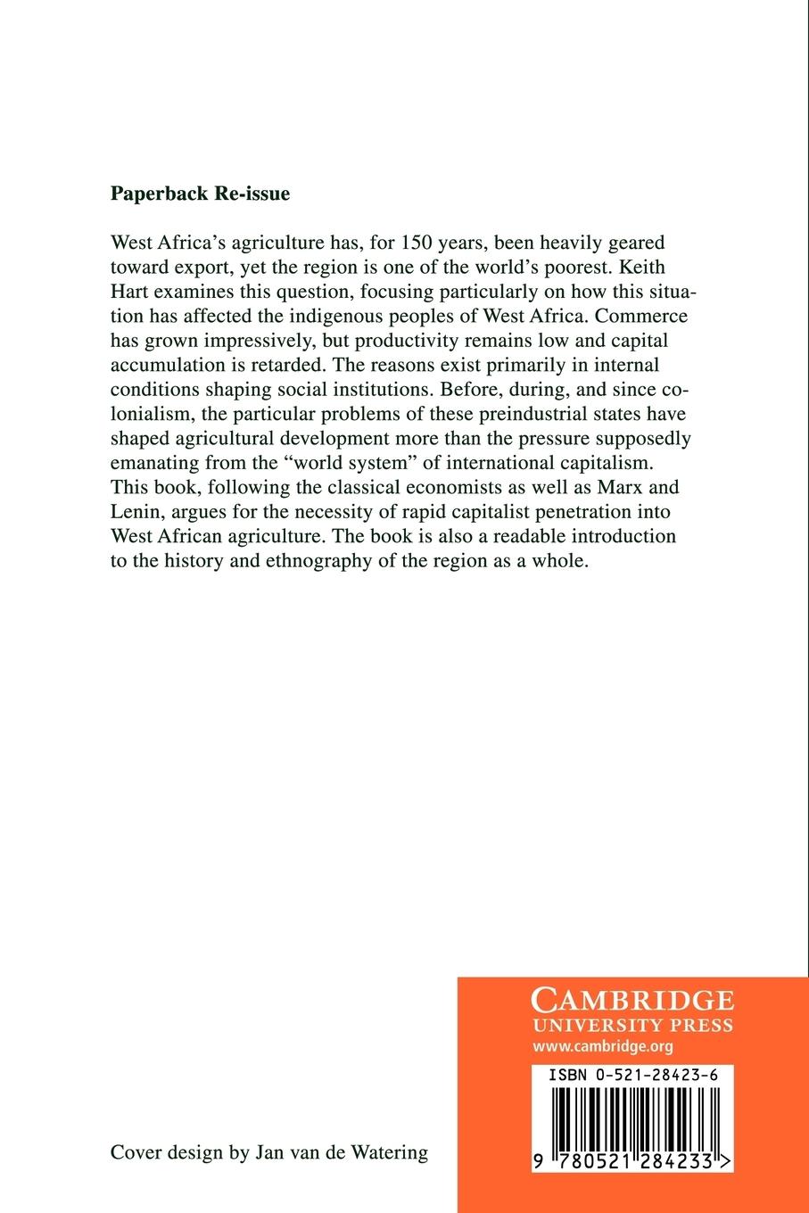 Rückseitencover The Political Economy of West African Agriculture