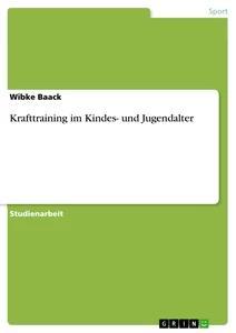 Vorderes Coverbild Krafttraining im Kindes- und Jugendalter