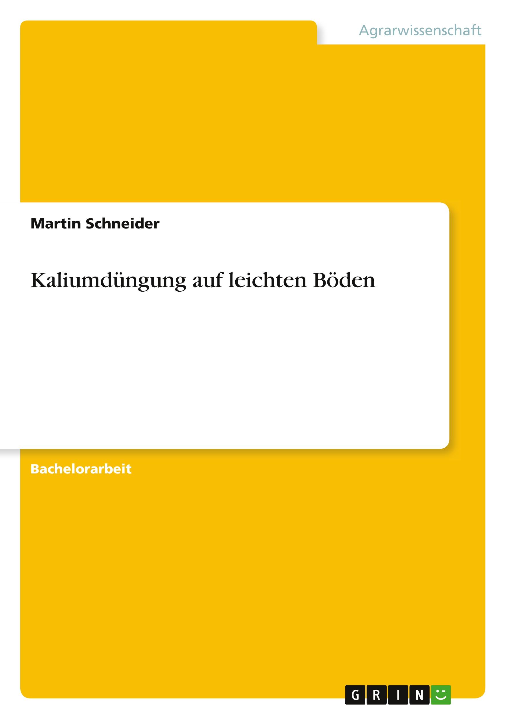 Vorderes Coverbild Kaliumdüngung auf leichten Böden