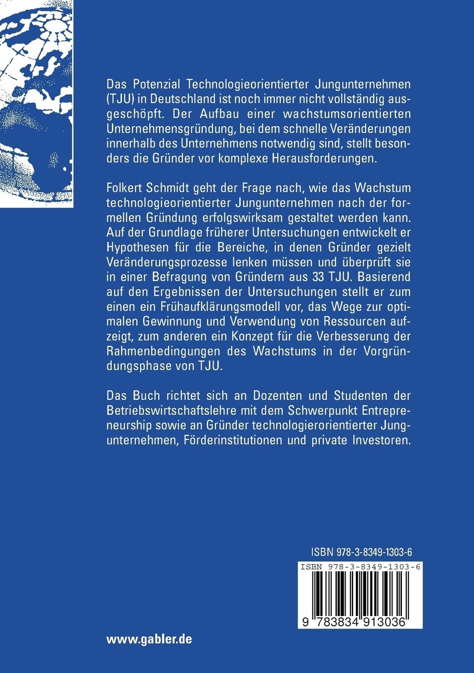 Rückseitencover Wachstum technologieorientierter Jungunternehmen