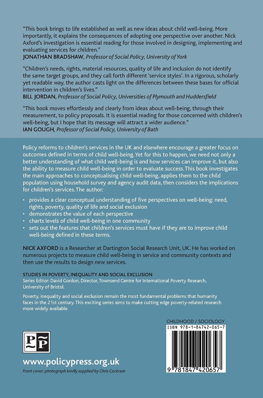 Rückseitencover Exploring concepts of child well-being