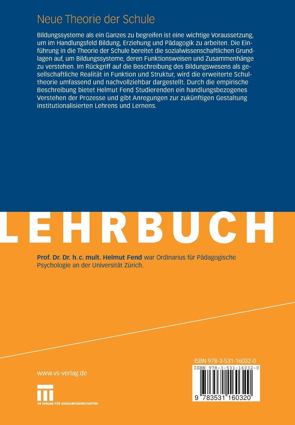 Rückseitencover Neue Theorie der Schule