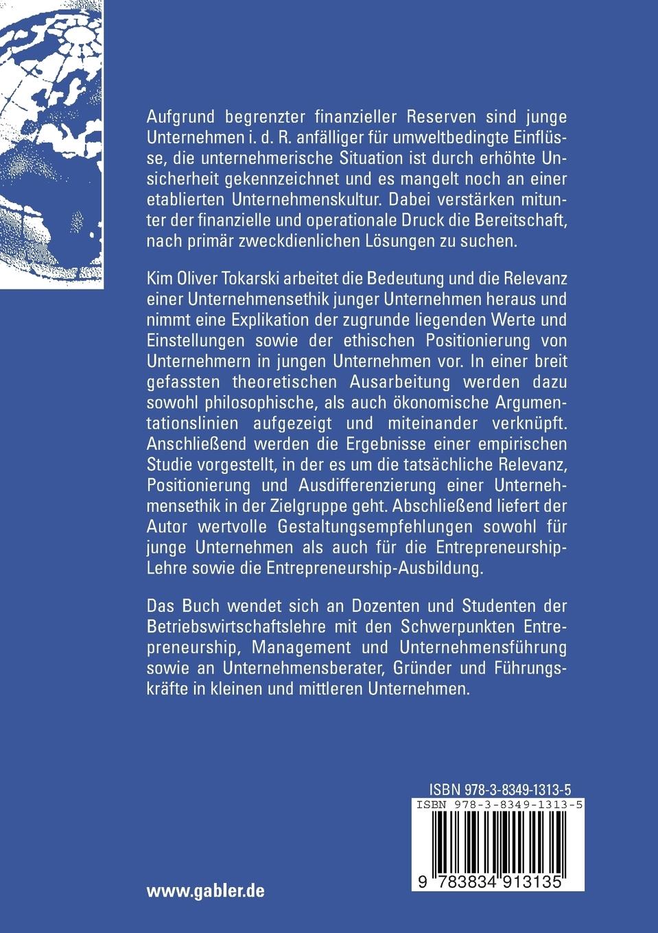 Rückseitencover Ethik und Entrepreneurship