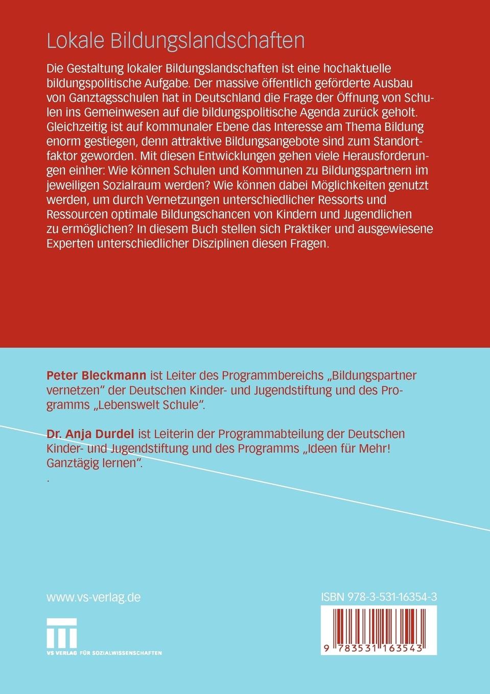 Rückseitencover Lokale Bildungslandschaften