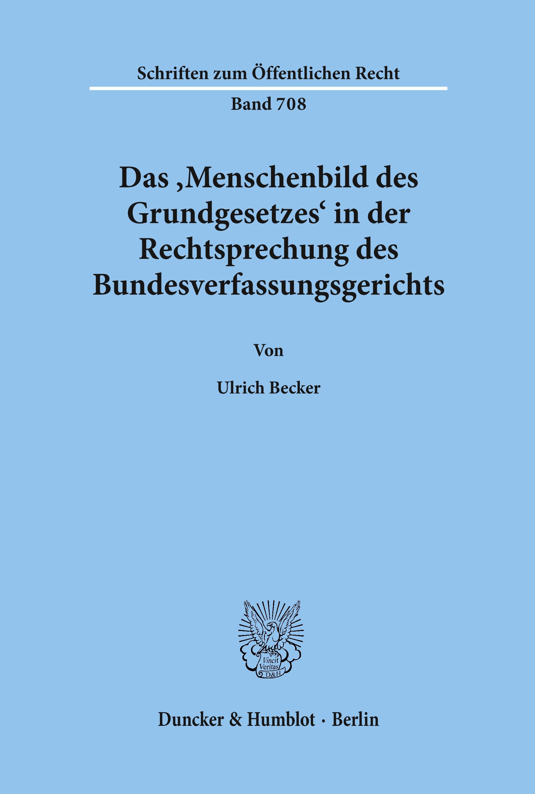 Vorderes Coverbild Das ¿Menschenbild des Grundgesetzes¿ in der Rechtsprechung des Bundesverfassungsgerichts.