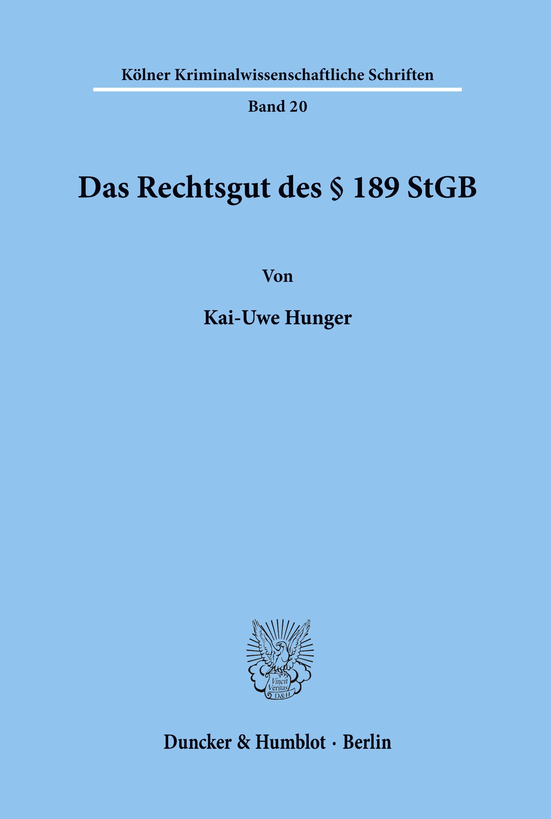 Vorderes Coverbild Das Rechtsgut des § 189 StGB.