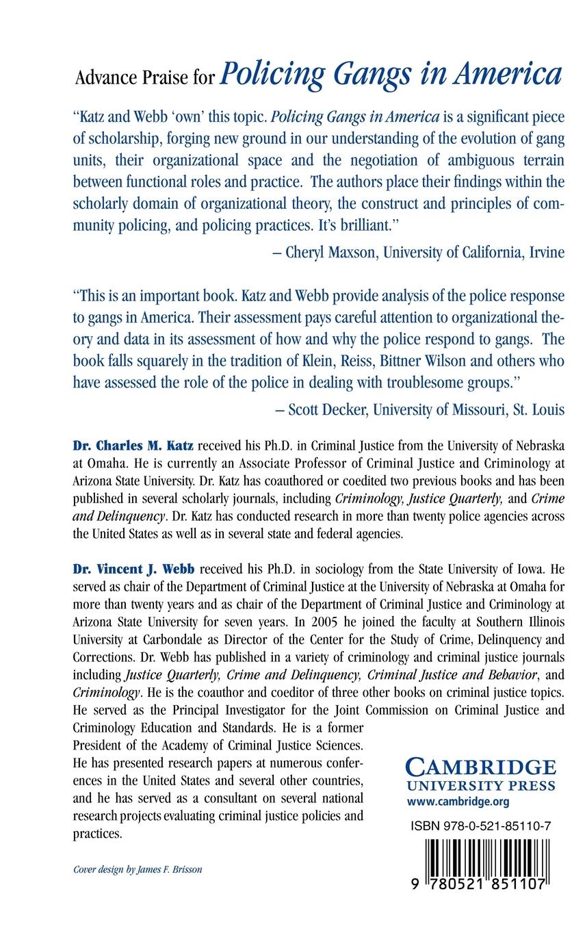 Rückseitencover Policing Gangs in America