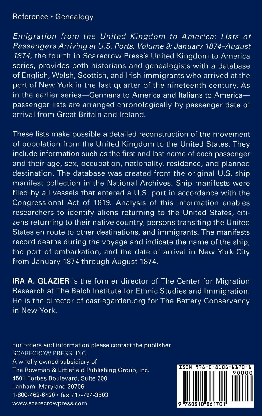 Rückseitencover Emigration from the United Kingdom to America