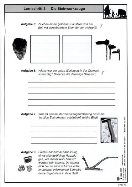Beispielinhalt (Bild) Lernwerkstatt - Mit dem Fahrstuhl in die Steinzeit