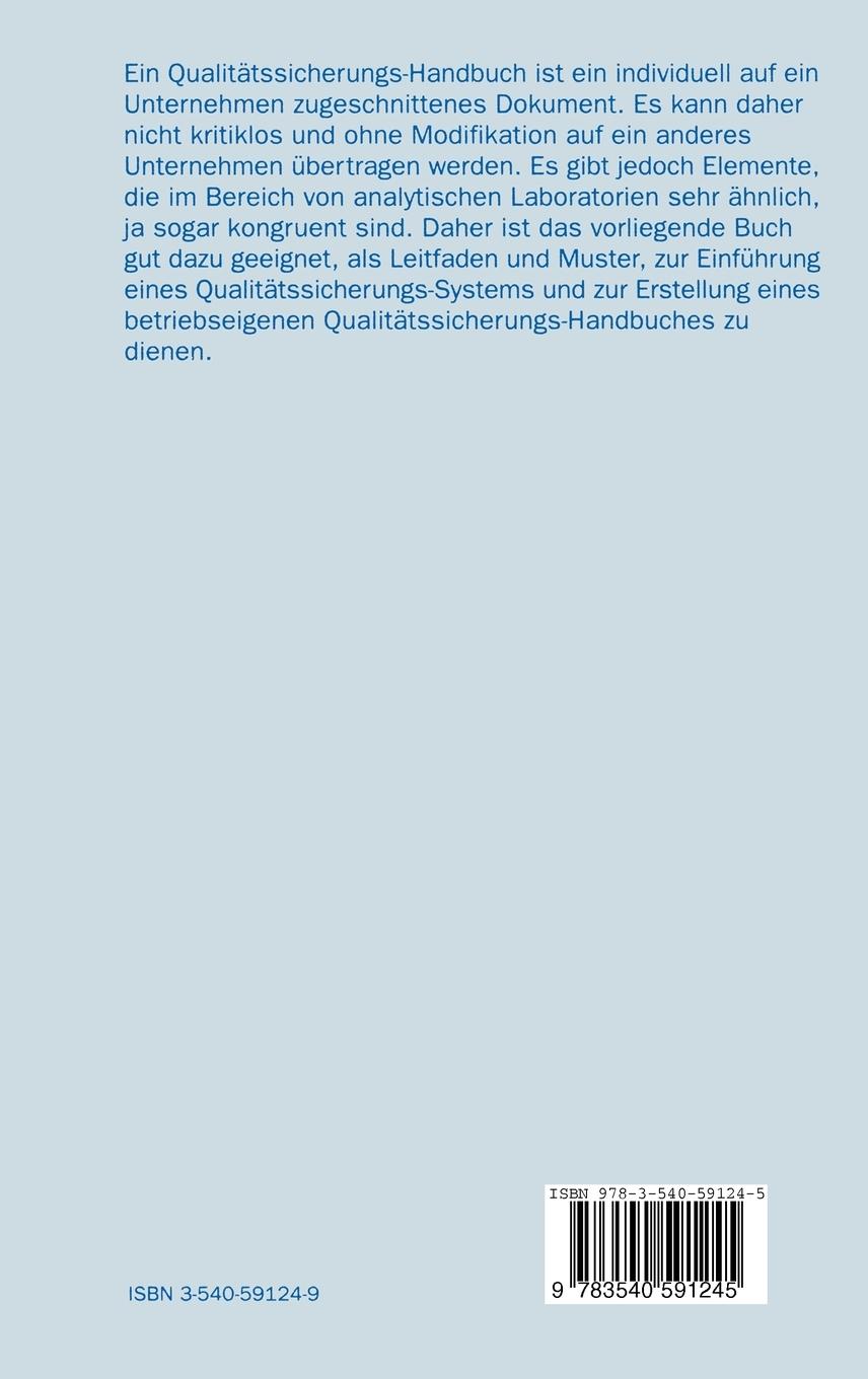 Rückseitencover Das Qualitätssicherungs-Handbuch im Labor