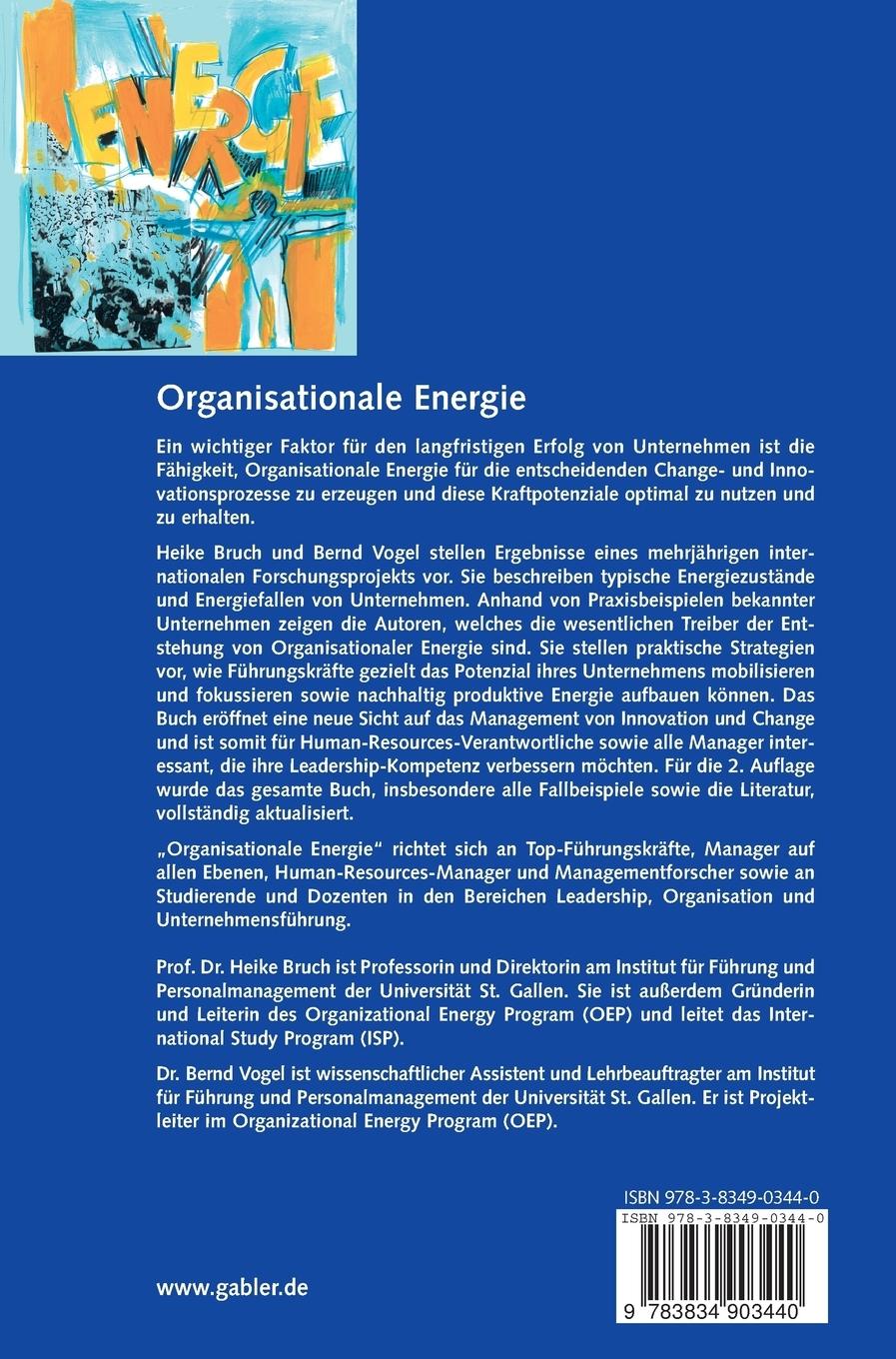 Rückseitencover Organisationale Energie