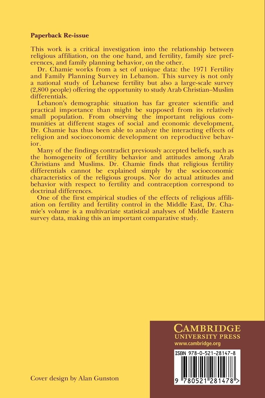 Rückseitencover Religion and Fertility