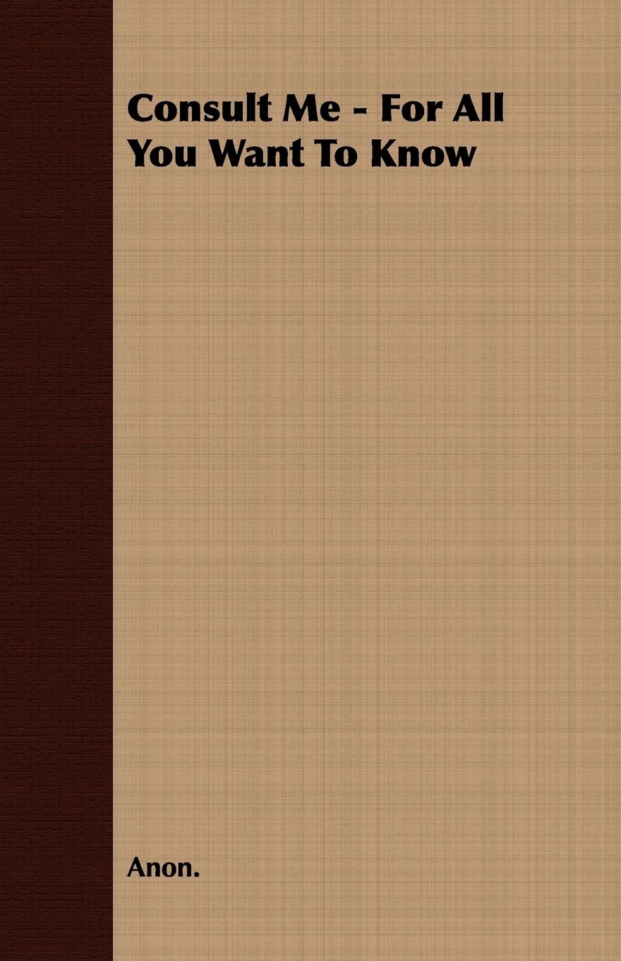 Vorderes Coverbild Consult Me - For All You Want To Know
