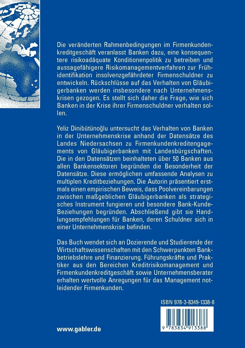 Rückseitencover Bank-Strategien und Poolverträge in Krisen der Firmenschuldner