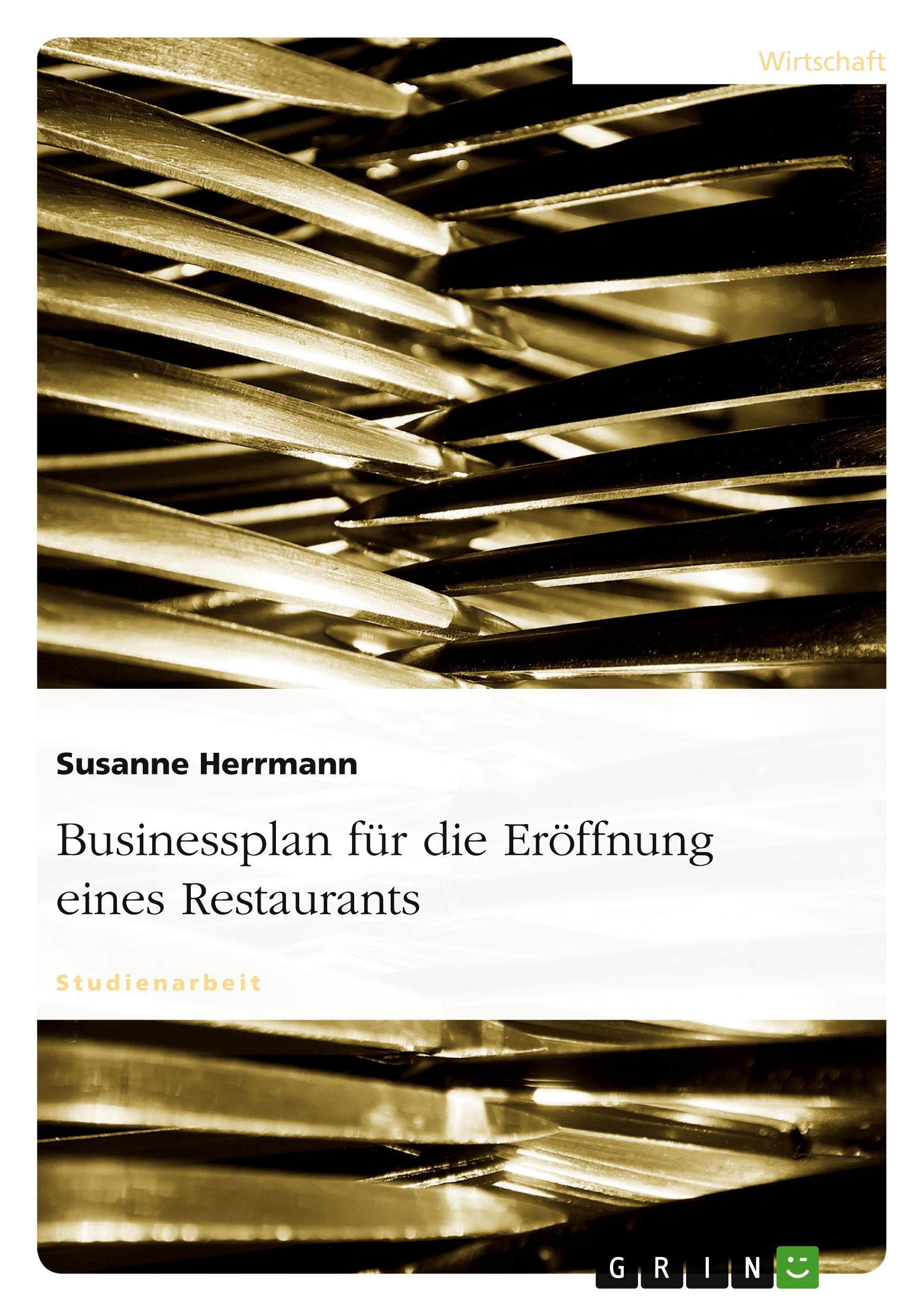 Vorderes Coverbild Businessplan für die Eröffnung eines Restaurants
