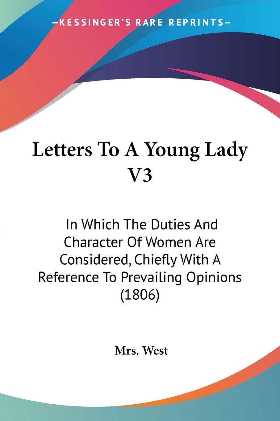 Vorderes Coverbild Letters To A Young Lady V3