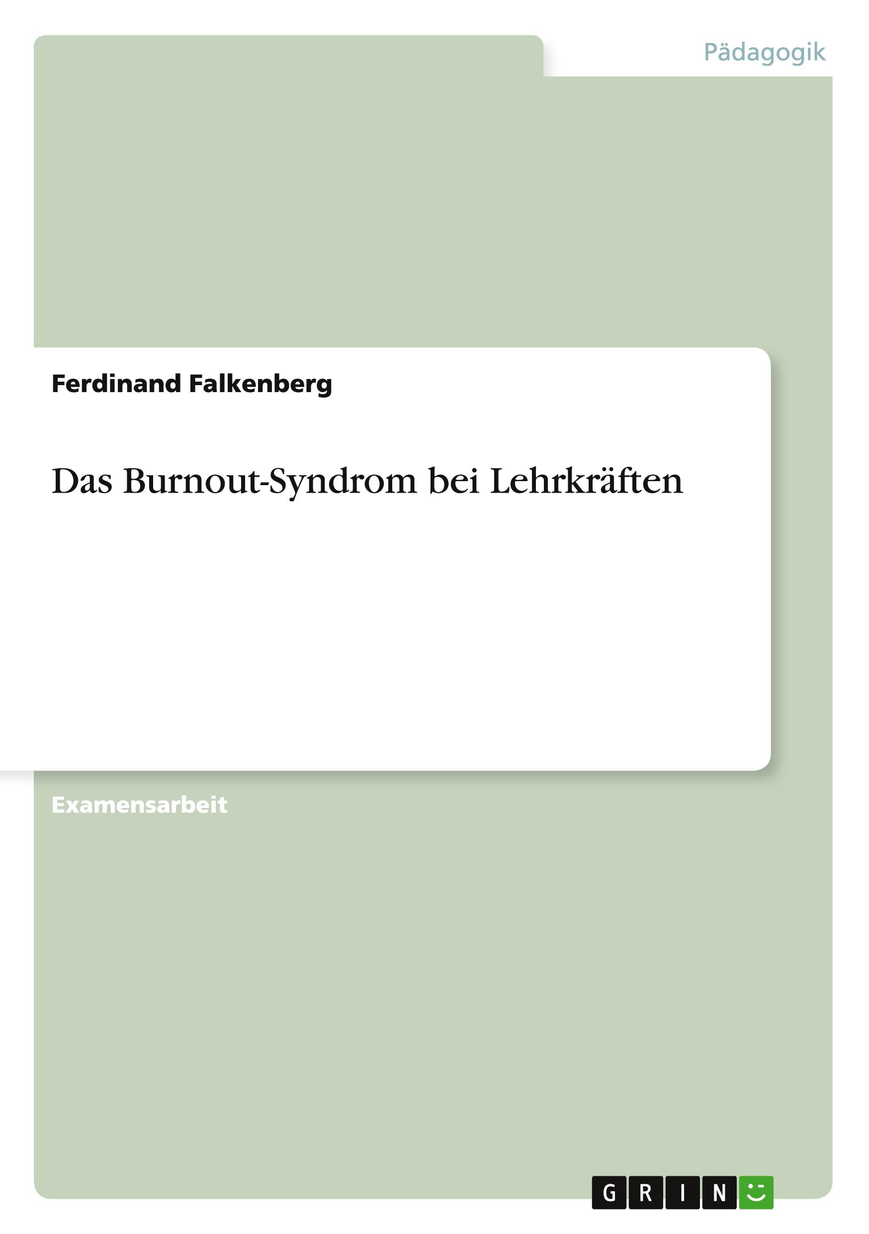 Vorderes Coverbild Das Burnout-Syndrom bei Lehrkräften