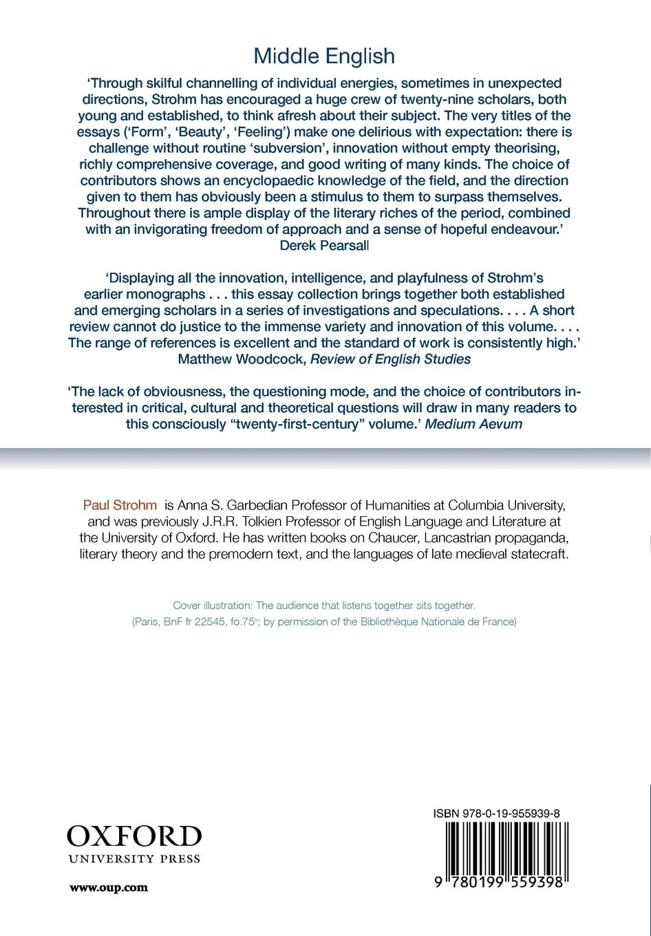 Rückseitencover Oxford Twenty-First Century Approaches to Literature