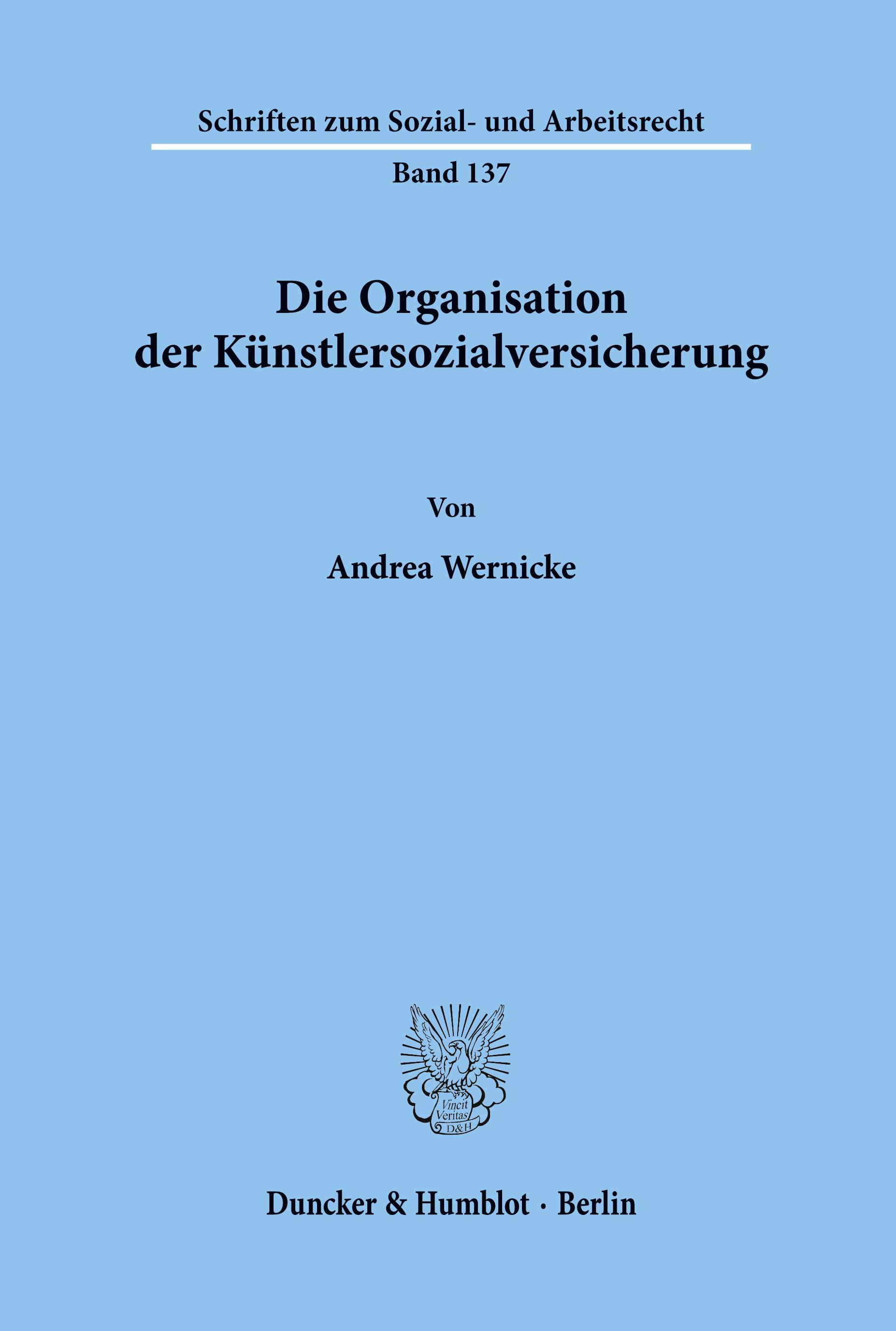 Vorderes Coverbild Die Organisation der Künstlersozialversicherung.