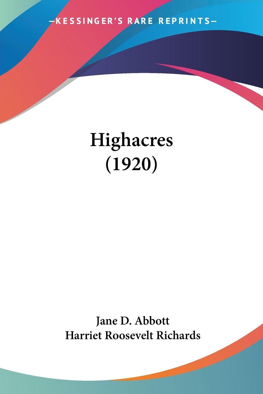 Vorderes Coverbild Highacres (1920)