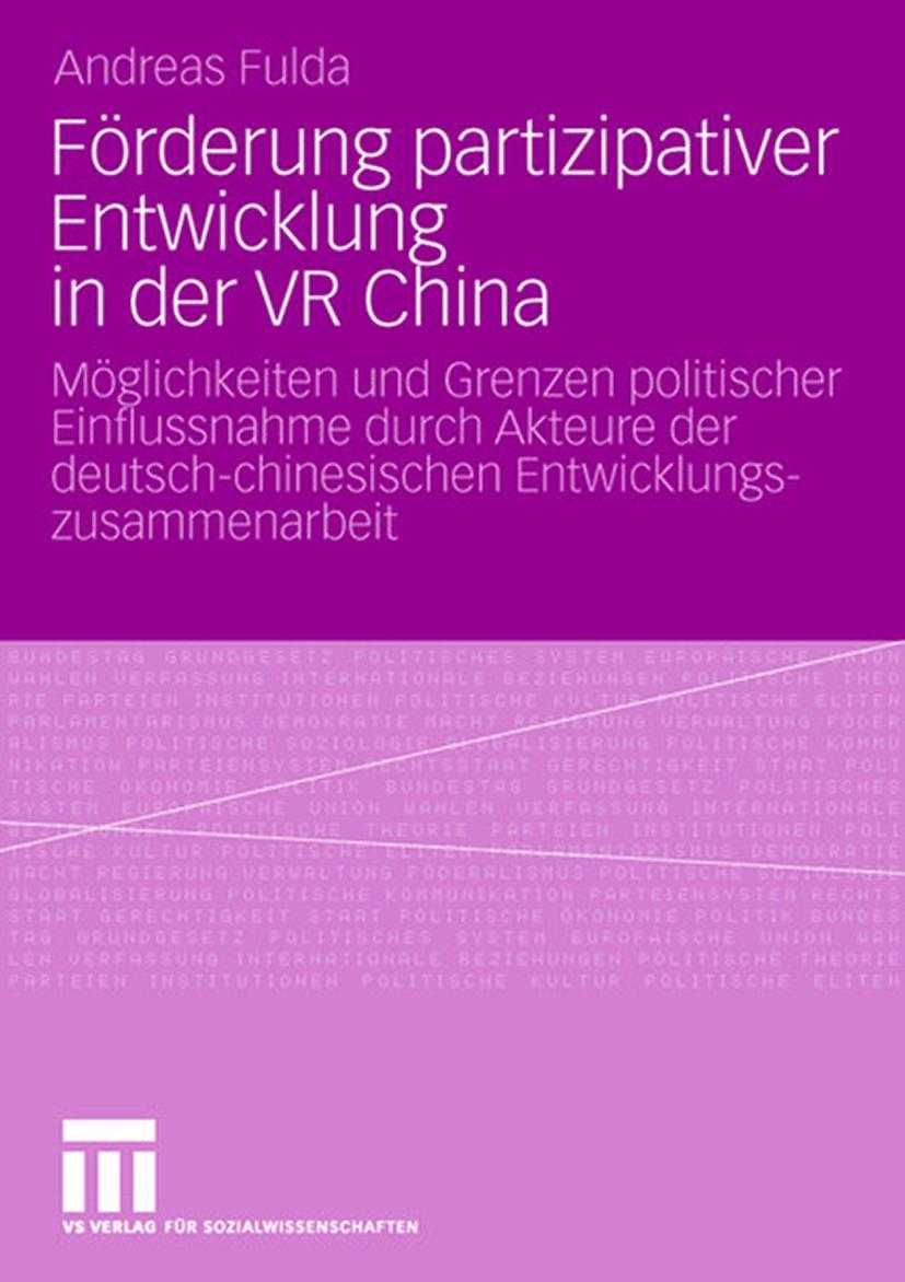 Vorderes Coverbild Förderung partizipativer Entwicklung in der VR China