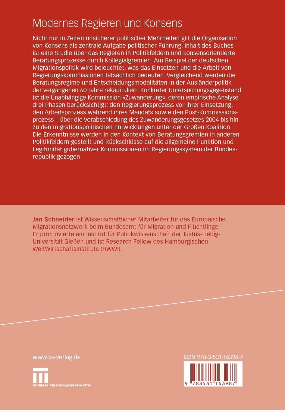 Rückseitencover Modernes Regieren und Konsens