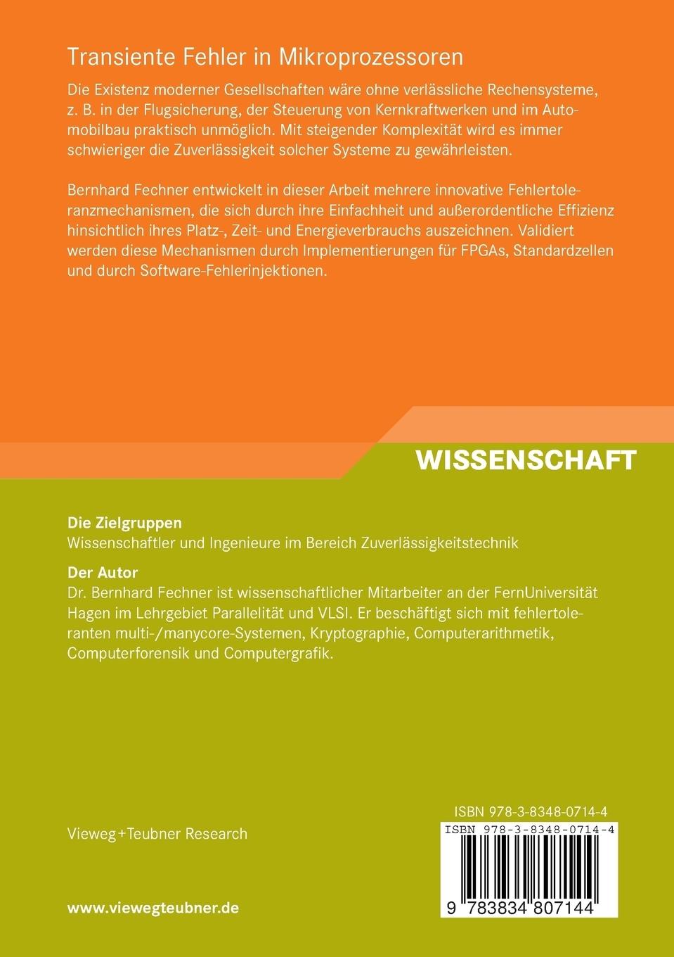 Rückseitencover Transiente Fehler in Mikroprozessoren