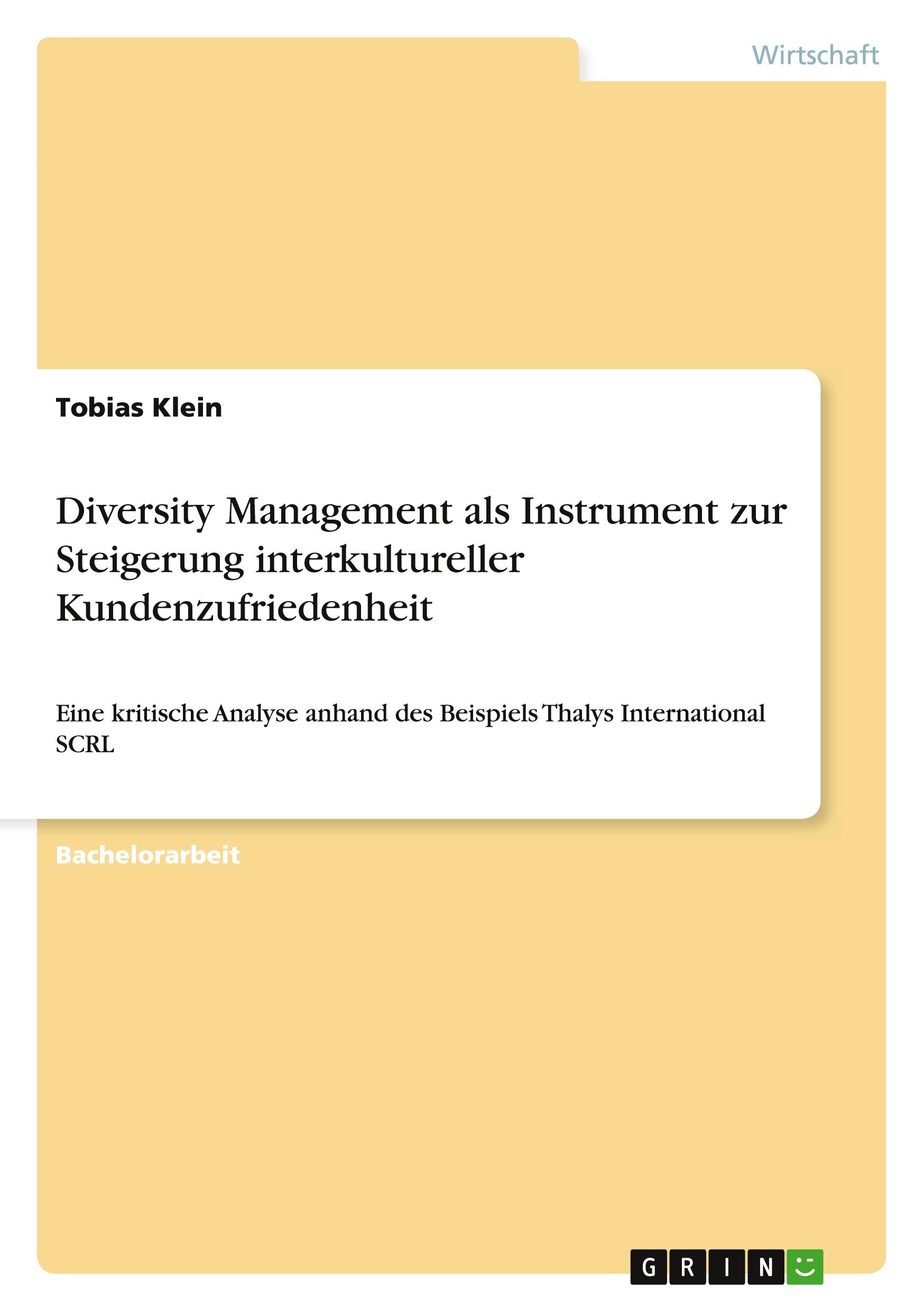 Vorderes Coverbild Diversity Management als Instrument zur Steigerung interkultureller Kundenzufriedenheit